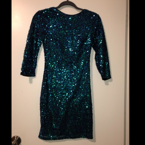 Greenish blue mermaid sequin dress - Picture 2 of 4
